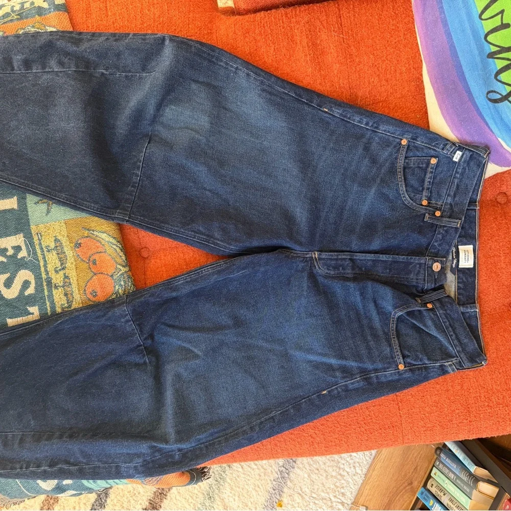 Citizens Of Humanity Indigo Wide-Leg Raw-Hem Jeans - Picture 2 of 5